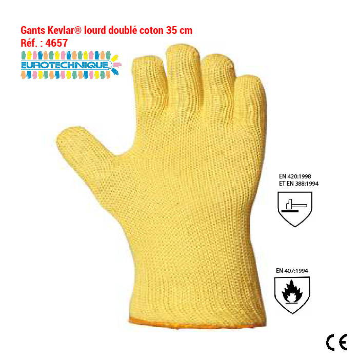 Gant Kevlar® lourd doublé coton 35 cm Réf. : 4657 - PROSAFE ALGERIE